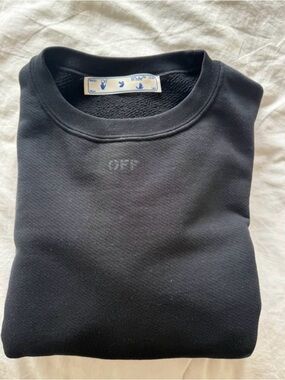 Off-White Black Minimal Logo Crewneck Sweater